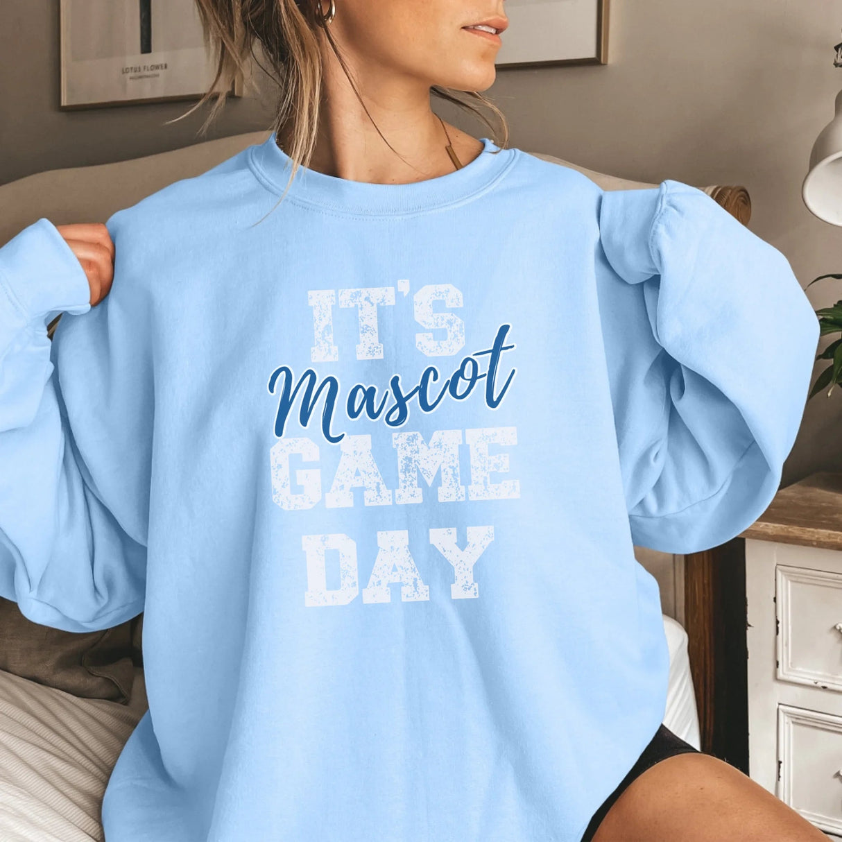 Custom It's Game Day on a Sweatshirt With Mascot on a Sweatshirt