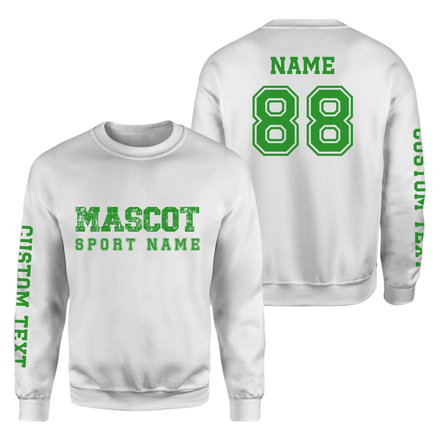 Custom School Spirit on a Sweatshirt With Mascot and Sport with Grunge and Classic Design on a Sweatshirt