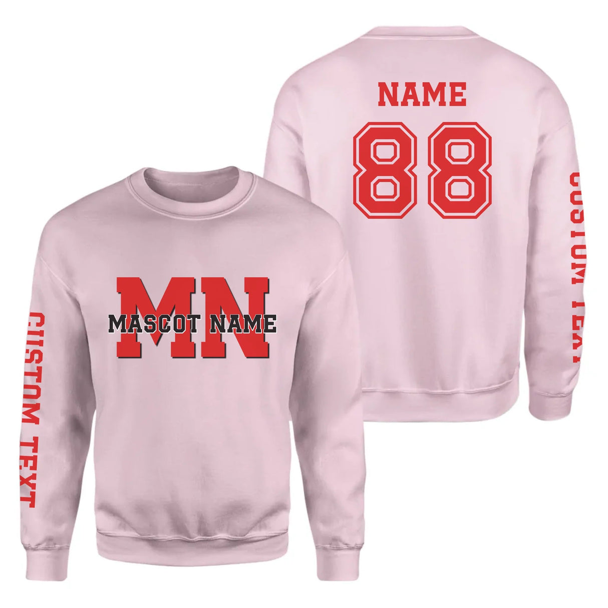 Custom School Mascot on a Sweatshirt With Initials and Mascot Name on a Sweatshirt