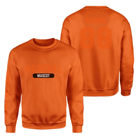 Custom School Spirit on a Sweatshirt With School and Mascot With Classic Design on a Sweatshirt