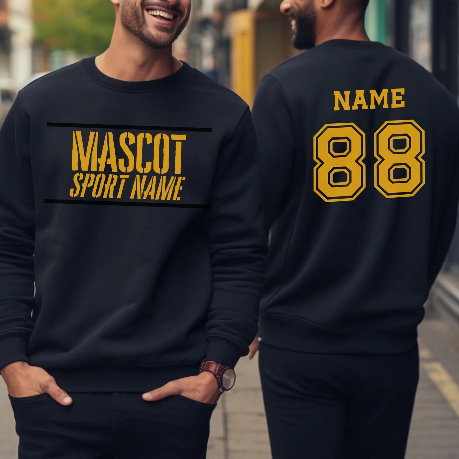 Custom School Spirit on a Sweatshirt With Mascot and Sport With Stencil Design on a Sweatshirt