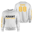 Custom School Spirit on a Sweatshirt With Mascot and Sport With Retro Design on a Sweatshirt