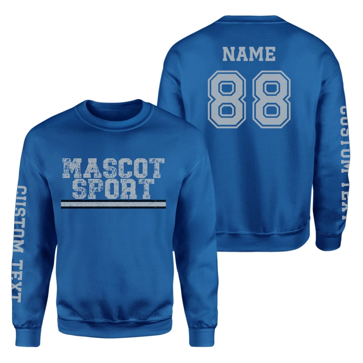 Custom School Spirit on a Sweatshirt With Mascot and Sport with Grunge Design on a Sweatshirt