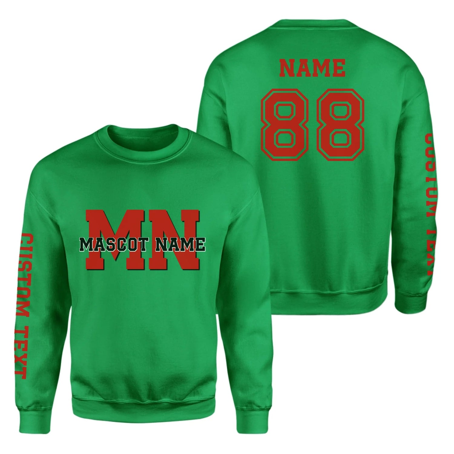 Custom School Mascot on a Sweatshirt With Initials and Mascot Name on a Sweatshirt