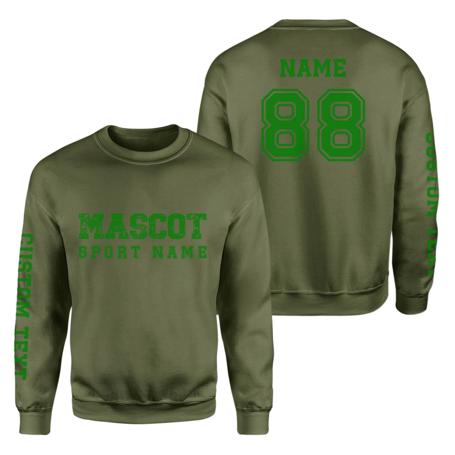 Custom School Spirit on a Sweatshirt With Mascot and Sport with Grunge and Classic Design on a Sweatshirt