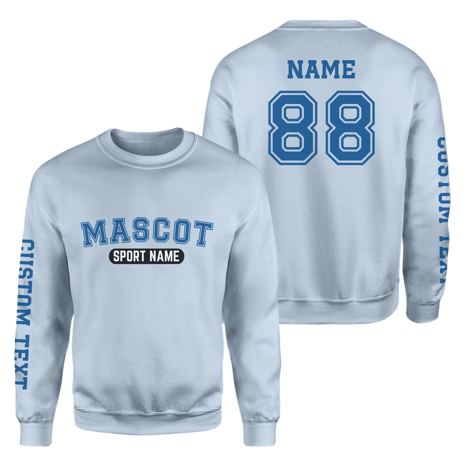 Custom School Spirit on a Sweatshirt With Mascot and Sport With Classic Design on a Sweatshirt