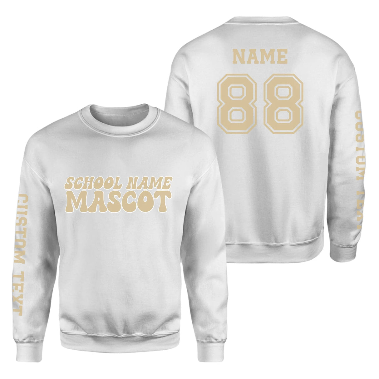Custom School Spirit on a Sweatshirt With School and Mascot Name With Retro Design on a Sweatshirt