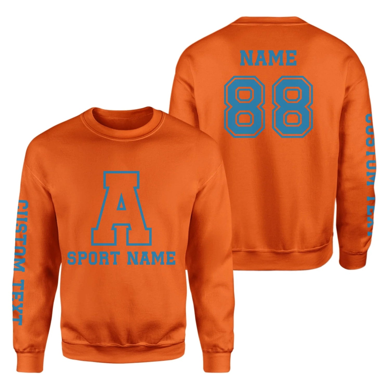Custom School Spirit on a Sweatshirt With Initial & Sport With Classic Letter Block Design on a Sweatshirt