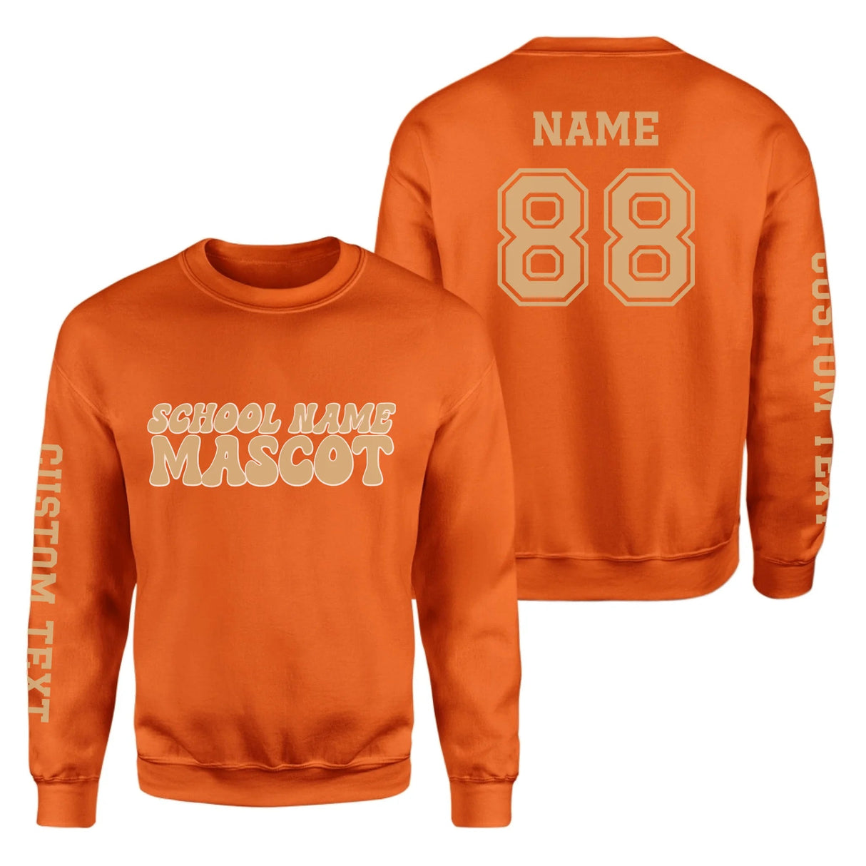 Custom School Spirit on a Sweatshirt With School and Mascot Name With Retro Design on a Sweatshirt