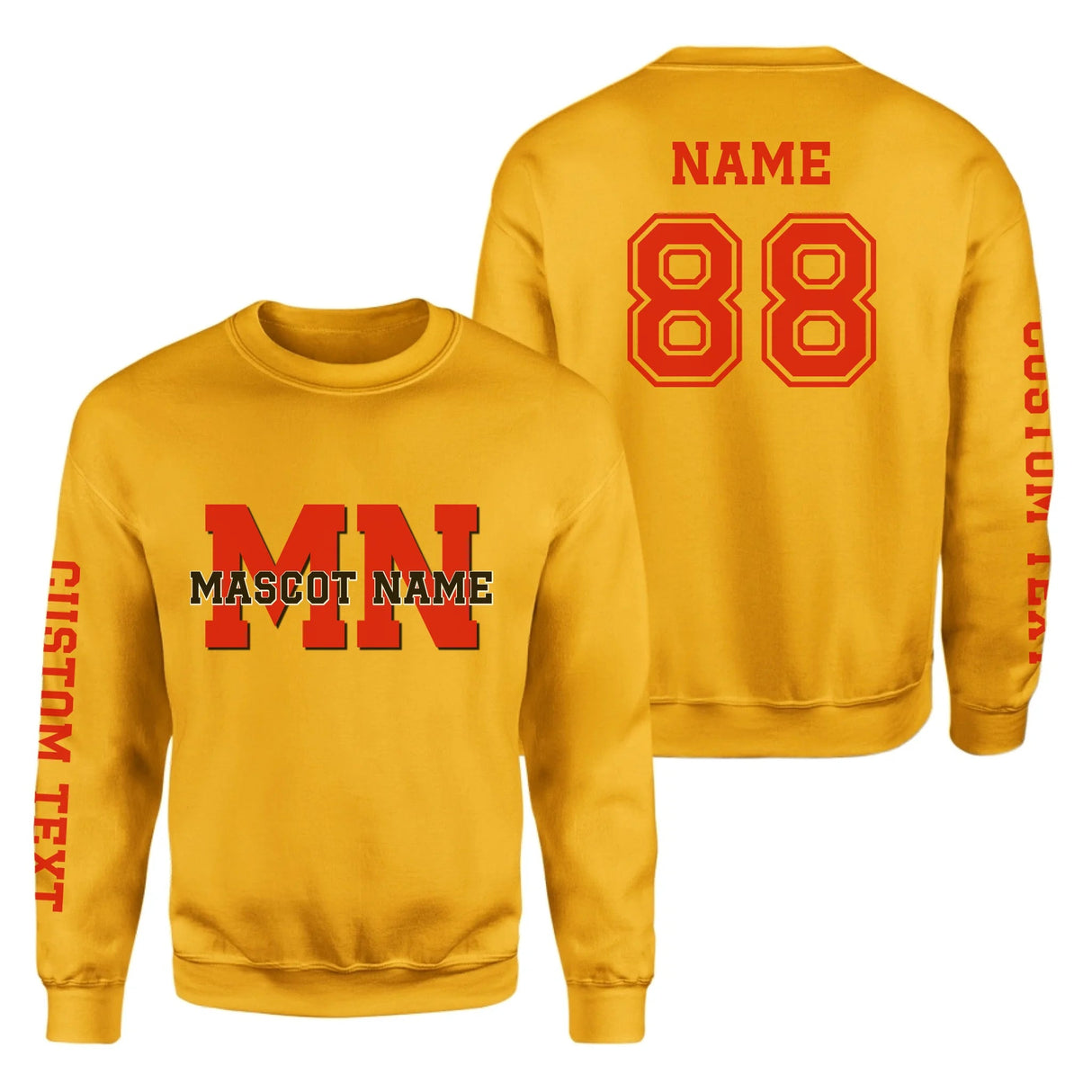 Custom School Mascot on a Sweatshirt With Initials and Mascot Name on a Sweatshirt