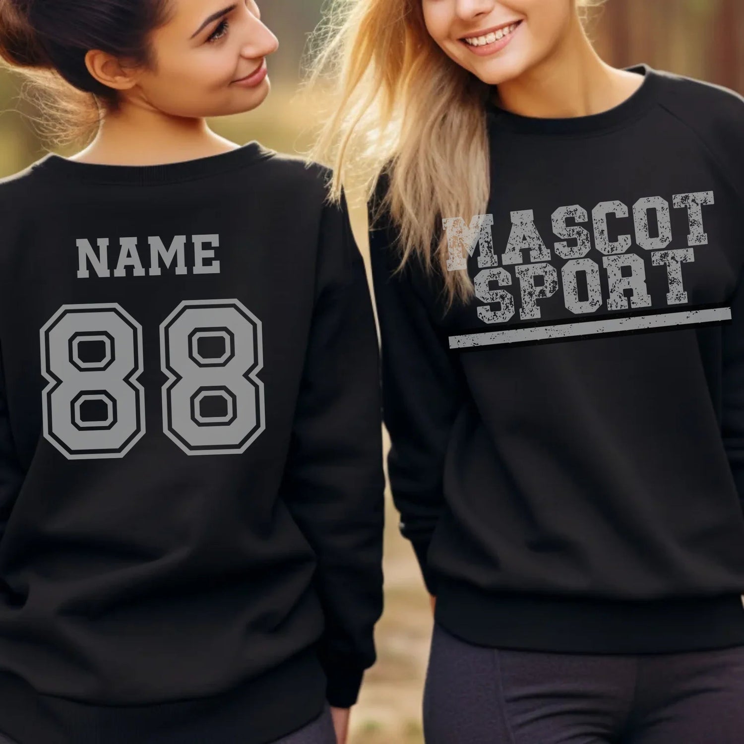Custom School Spirit on a Sweatshirt With Mascot and Sport with Grunge Design on a Sweatshirt
