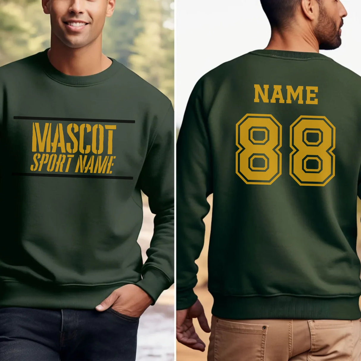 Custom School Spirit on a Sweatshirt With Mascot and Sport With Stencil Design on a Sweatshirt