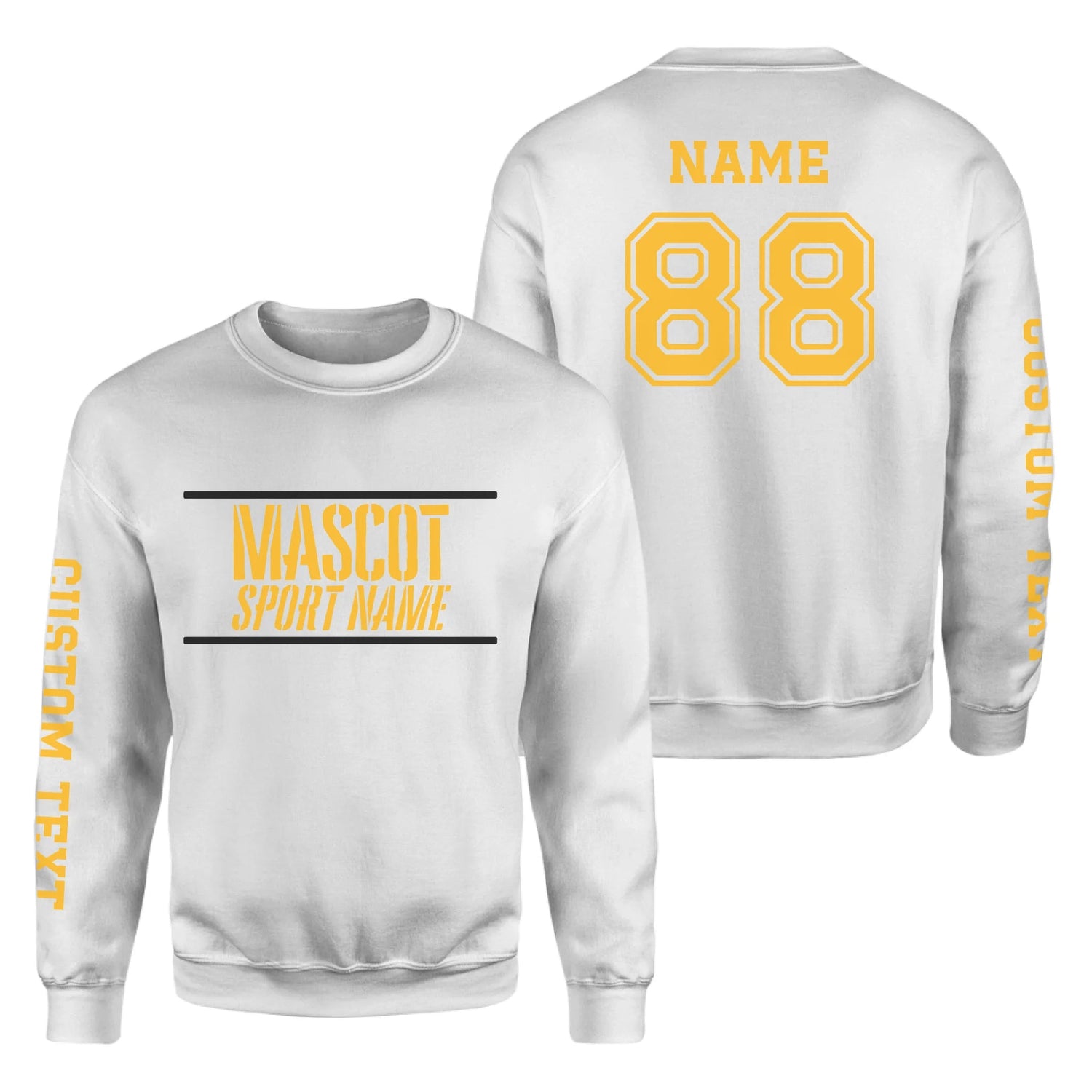 Custom School Spirit on a Sweatshirt With Mascot and Sport With Stencil Design on a Sweatshirt