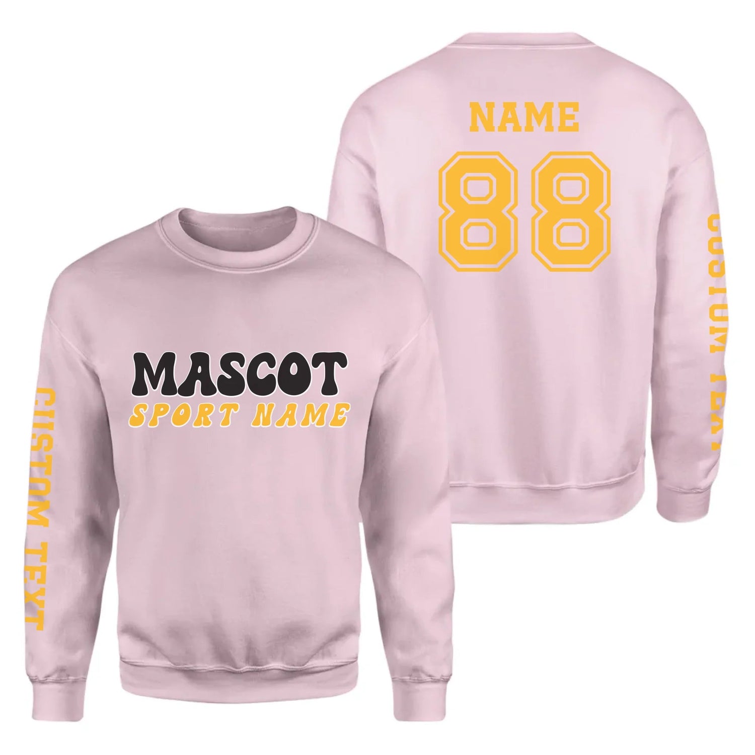 Custom School Spirit on a Sweatshirt With Mascot and Sport With Retro Design on a Sweatshirt