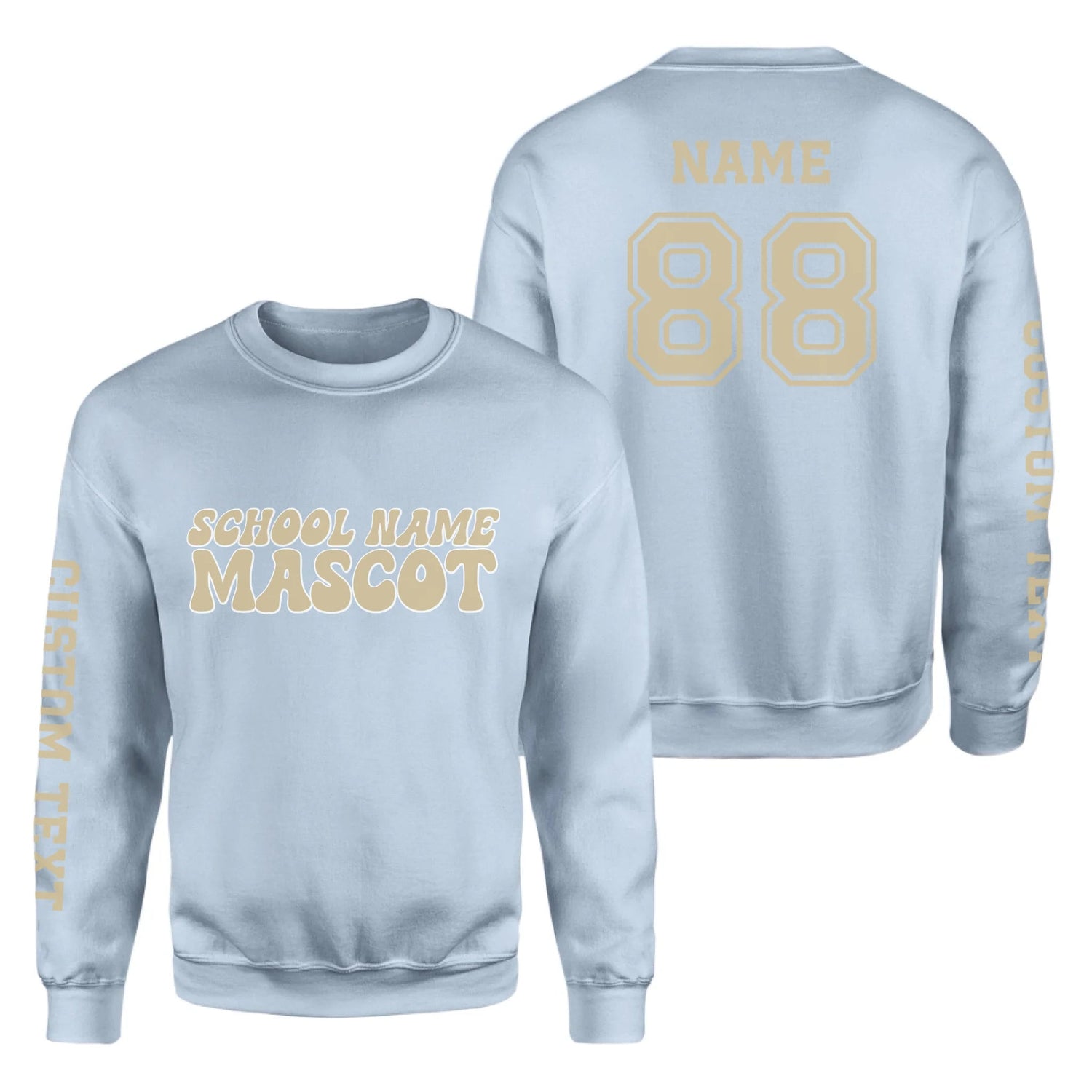 Custom School Spirit on a Sweatshirt With School and Mascot Name With Retro Design on a Sweatshirt