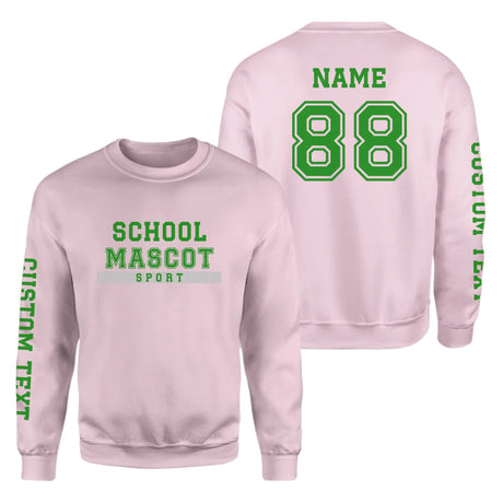 Custom School Spirit on a Sweatshirt With Mascot & Sport Name With Bold Varsity Design on a Sweatshirt