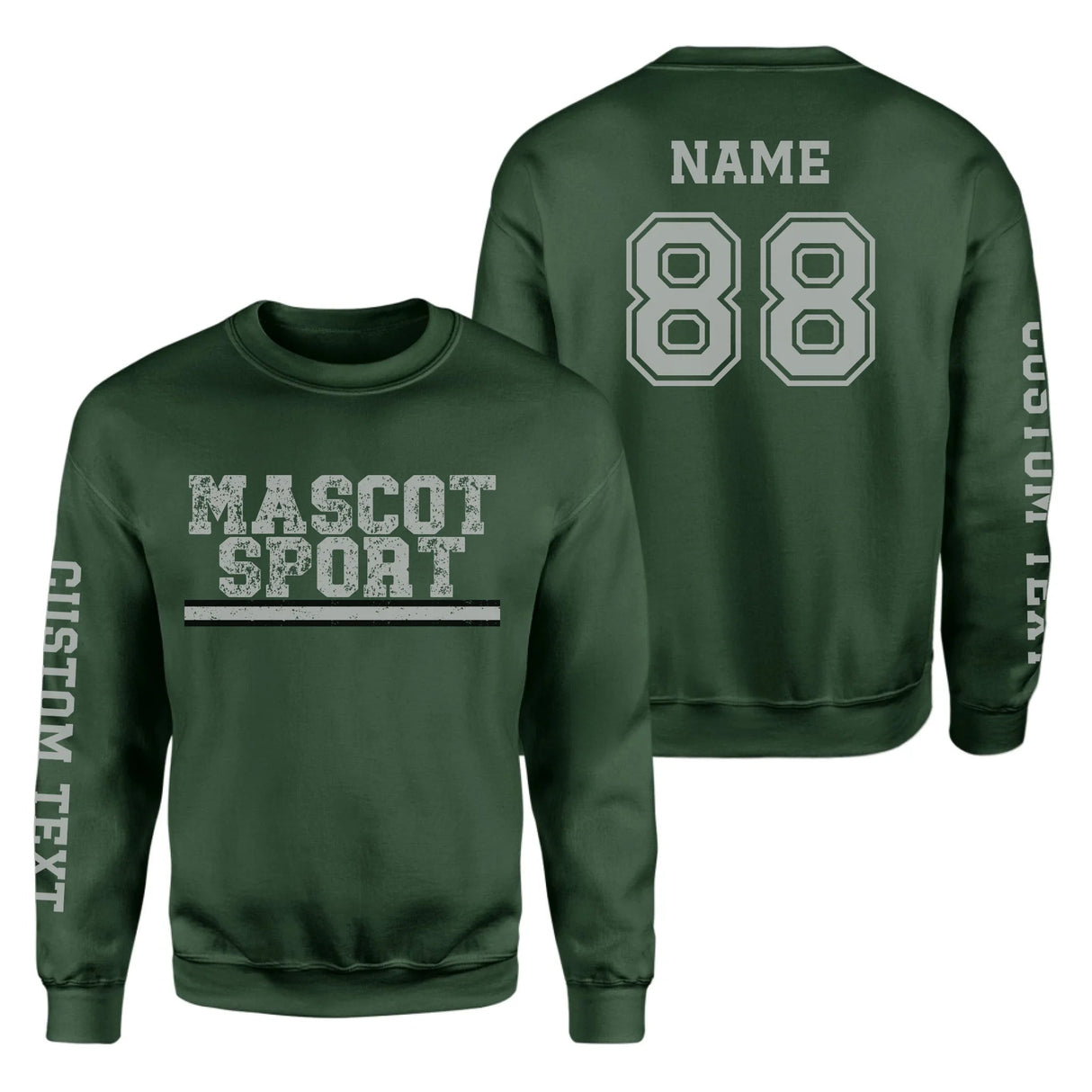 Custom School Spirit on a Sweatshirt With Mascot and Sport with Grunge Design on a Sweatshirt