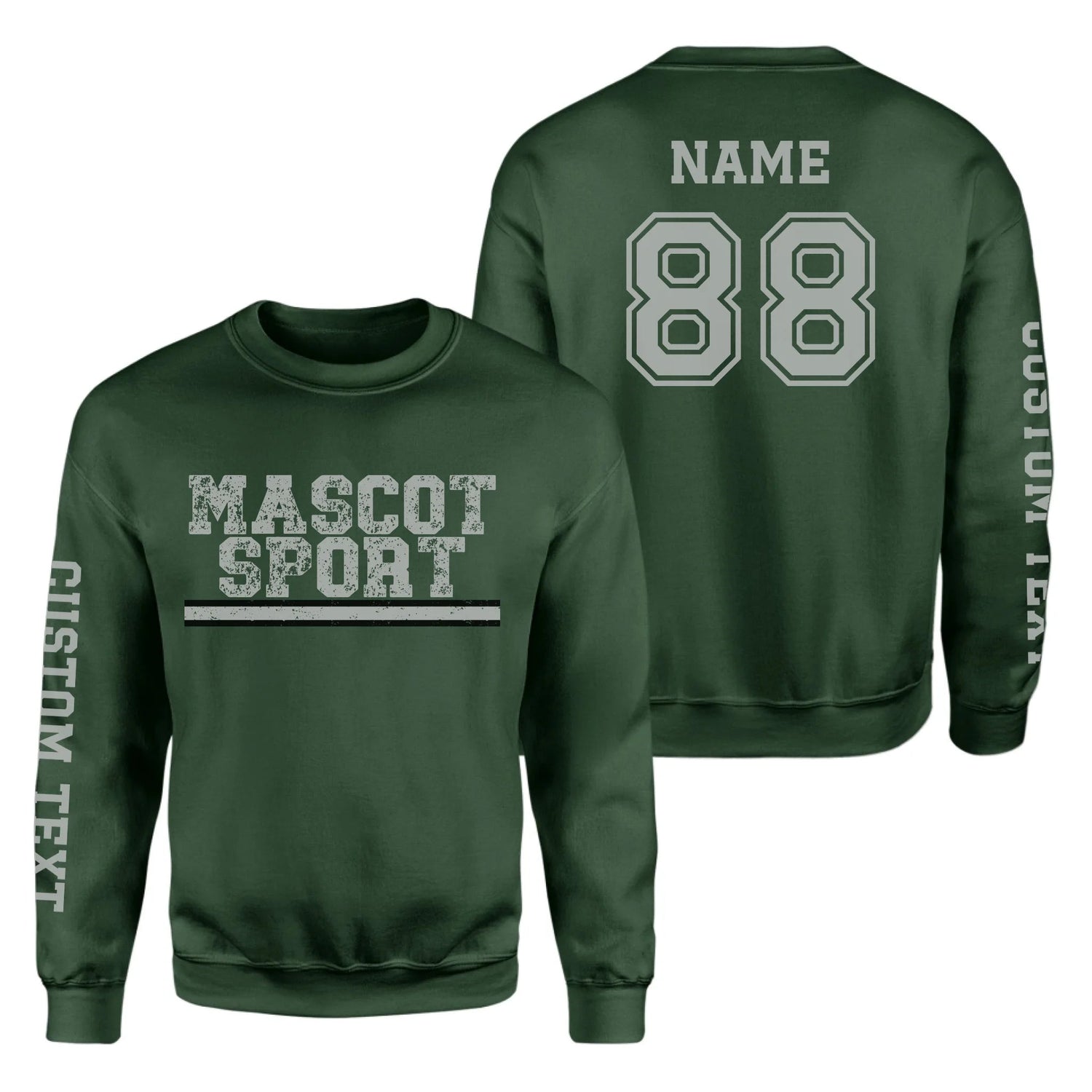Custom School Spirit on a Sweatshirt With Mascot and Sport with Grunge Design on a Sweatshirt