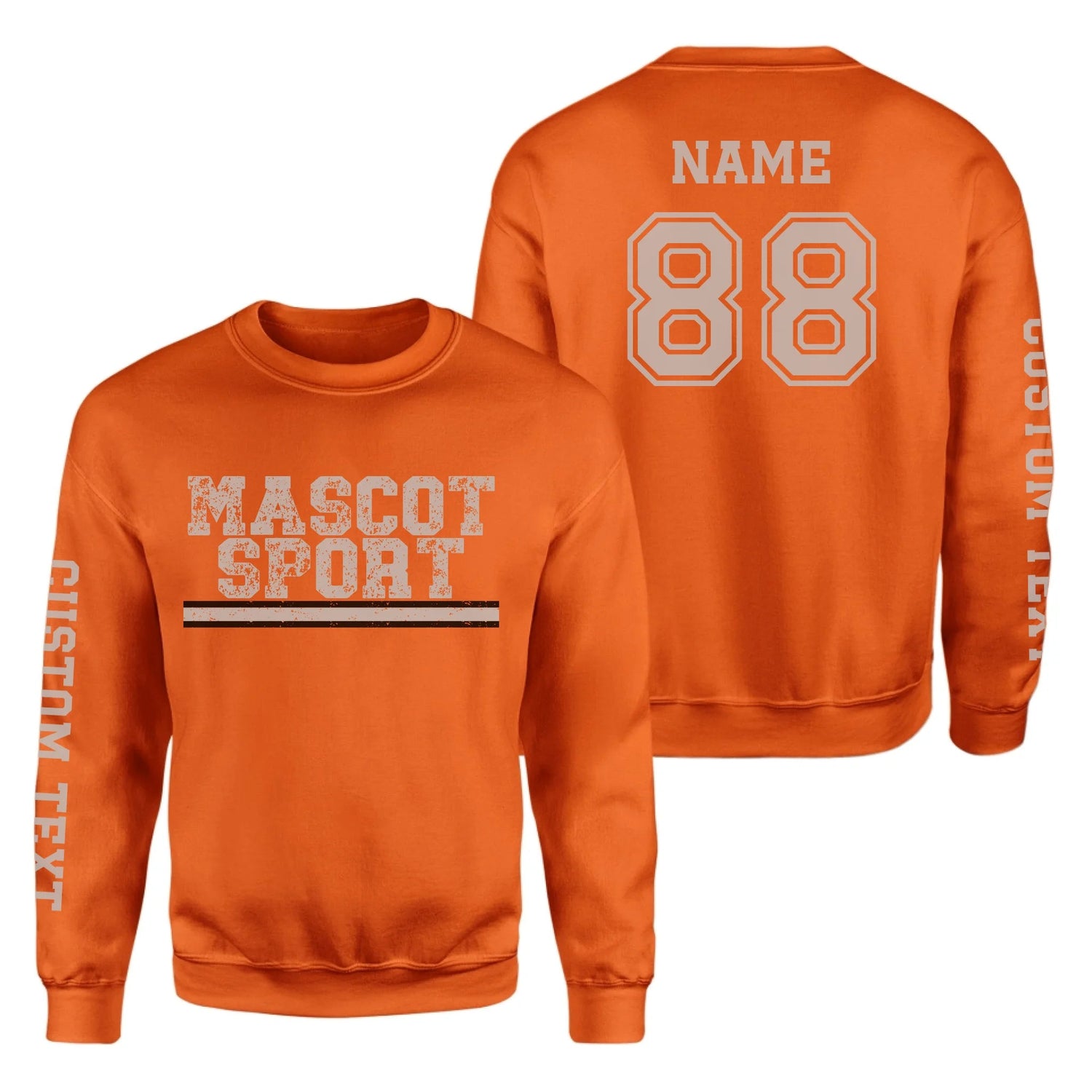 Custom School Spirit on a Sweatshirt With Mascot and Sport with Grunge Design on a Sweatshirt