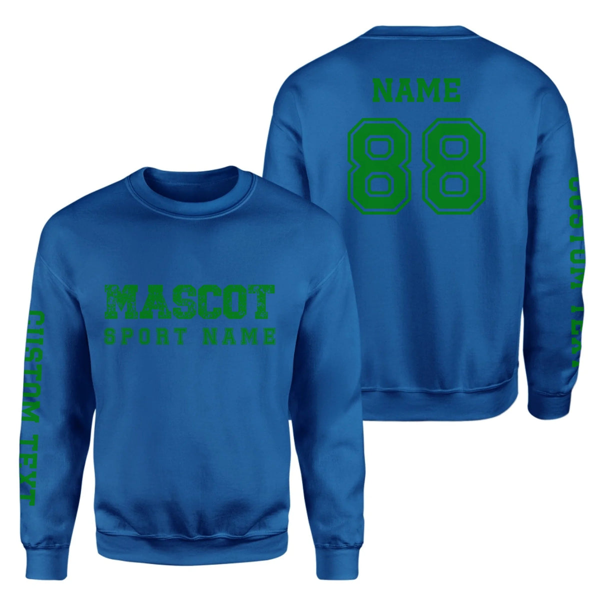 Custom School Spirit on a Sweatshirt With Mascot and Sport with Grunge and Classic Design on a Sweatshirt