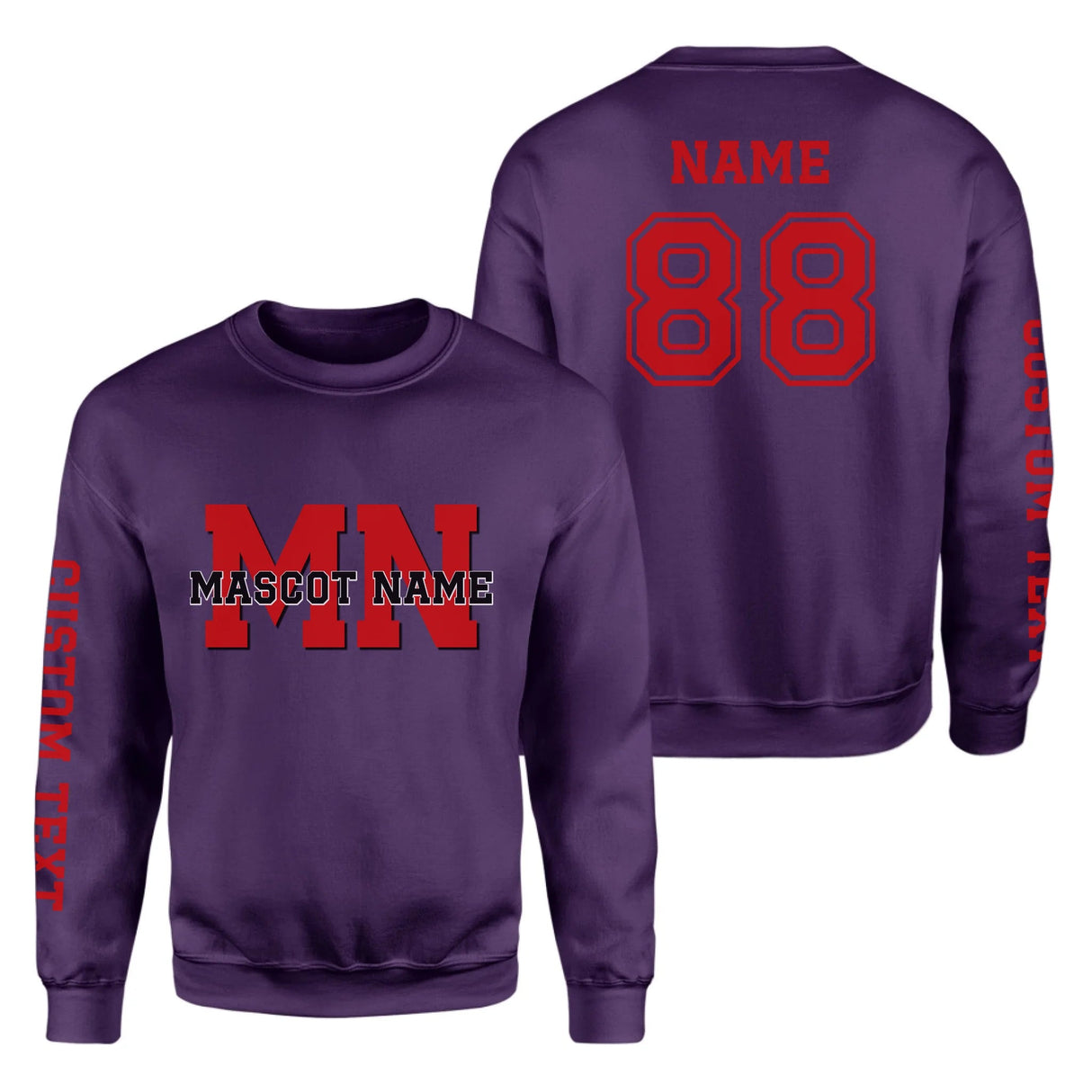 Custom School Mascot on a Sweatshirt With Initials and Mascot Name on a Sweatshirt