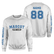 Custom School Spirit on a Sweatshirt With Mascot and Sport With Classic Design on a Sweatshirt