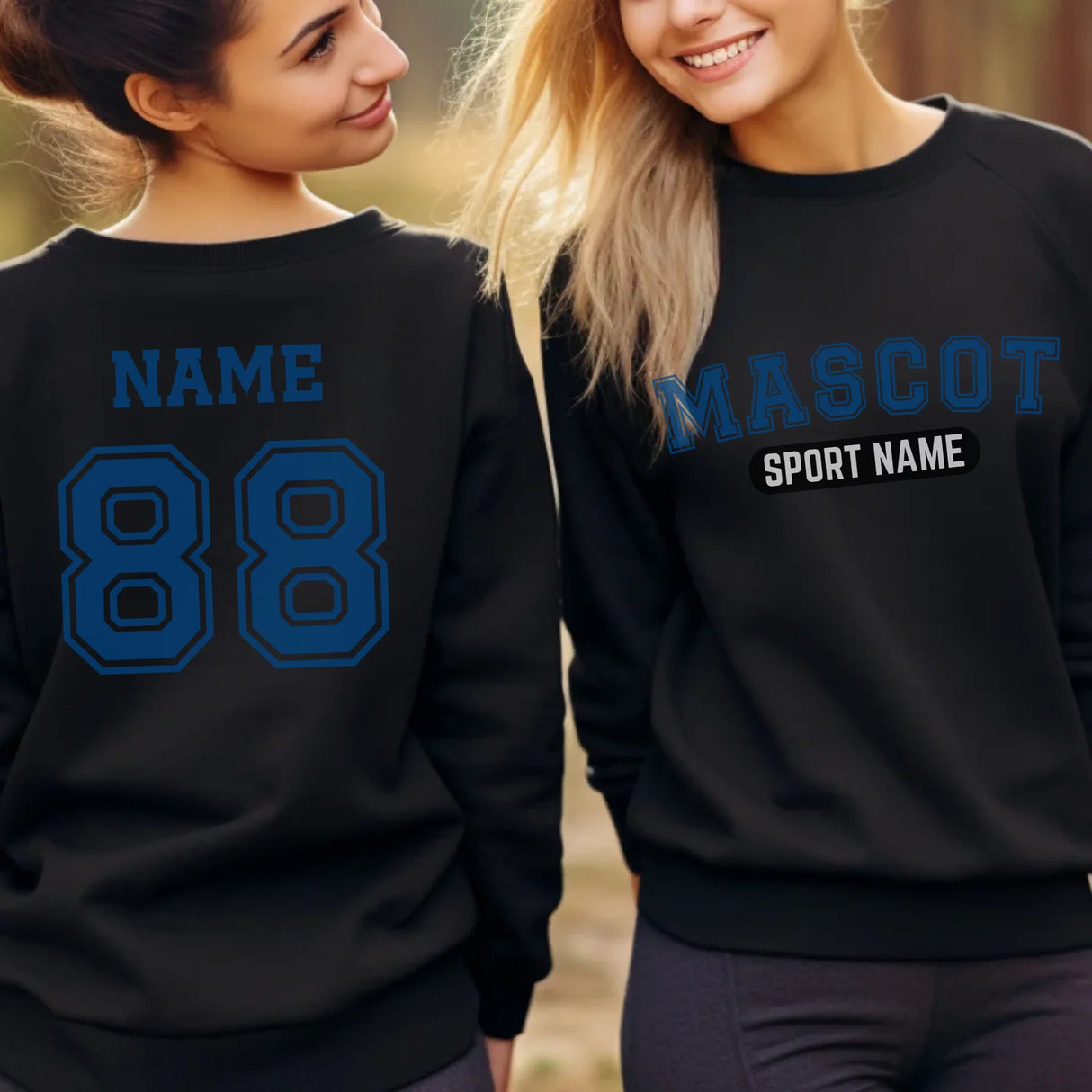 Custom School Spirit on a Sweatshirt With Mascot and Sport With Classic Design on a Sweatshirt