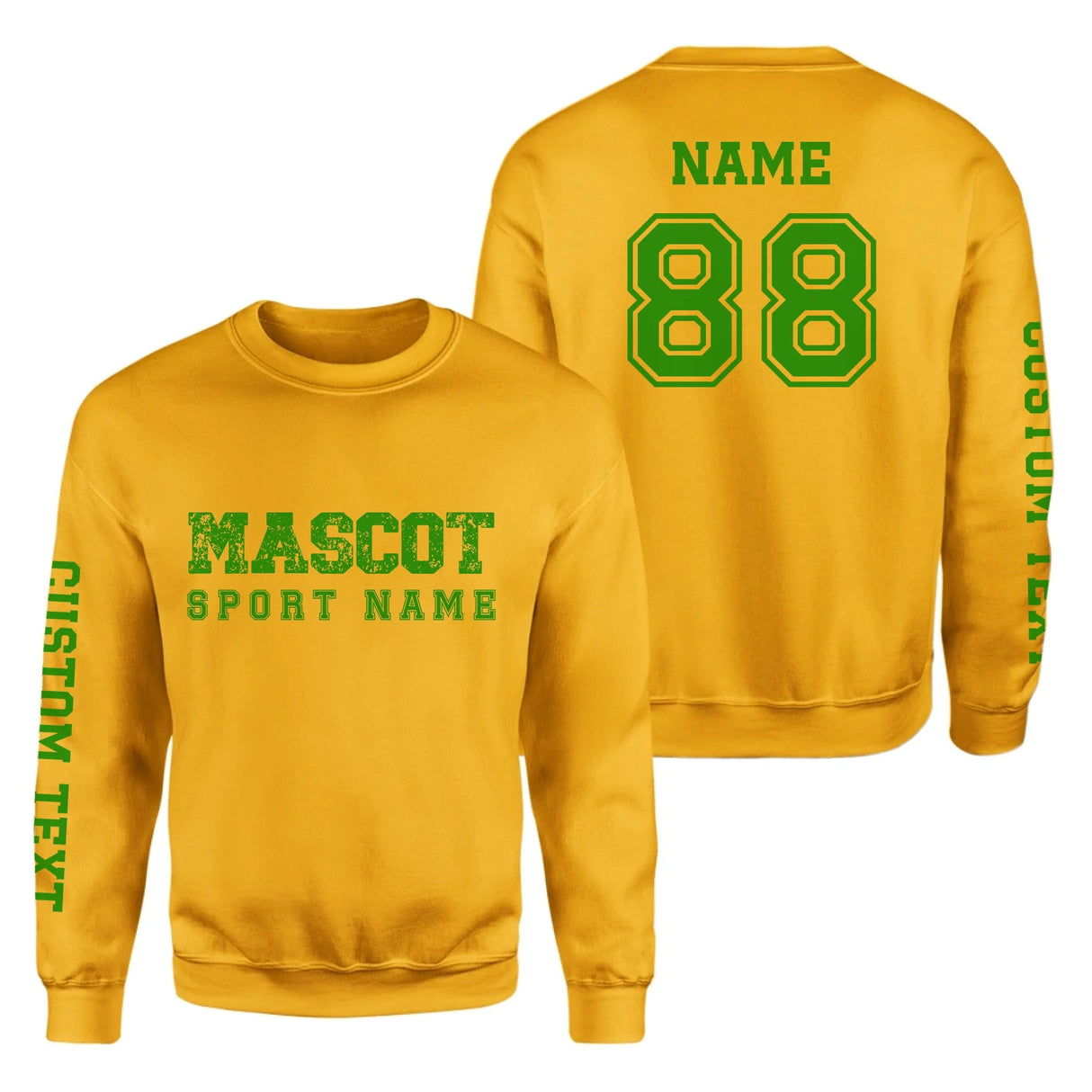 Custom School Spirit on a Sweatshirt With Mascot and Sport with Grunge and Classic Design on a Sweatshirt
