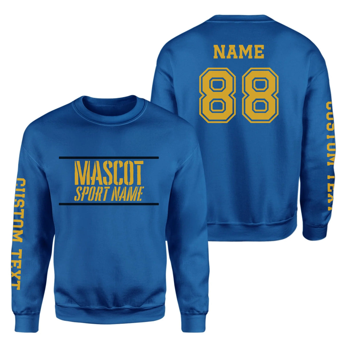 Custom School Spirit on a Sweatshirt With Mascot and Sport With Stencil Design on a Sweatshirt