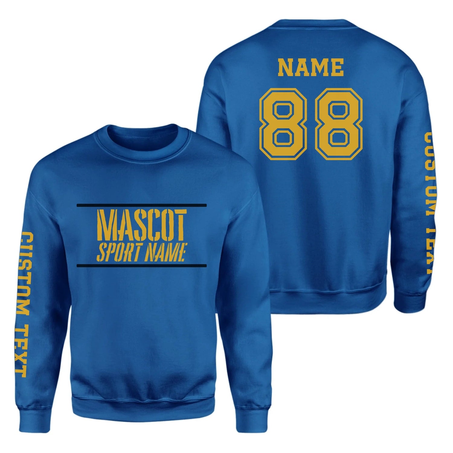 Custom School Spirit on a Sweatshirt With Mascot and Sport With Stencil Design on a Sweatshirt