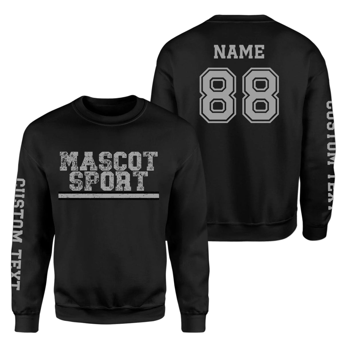 Custom School Spirit on a Sweatshirt With Mascot and Sport with Grunge Design on a Sweatshirt