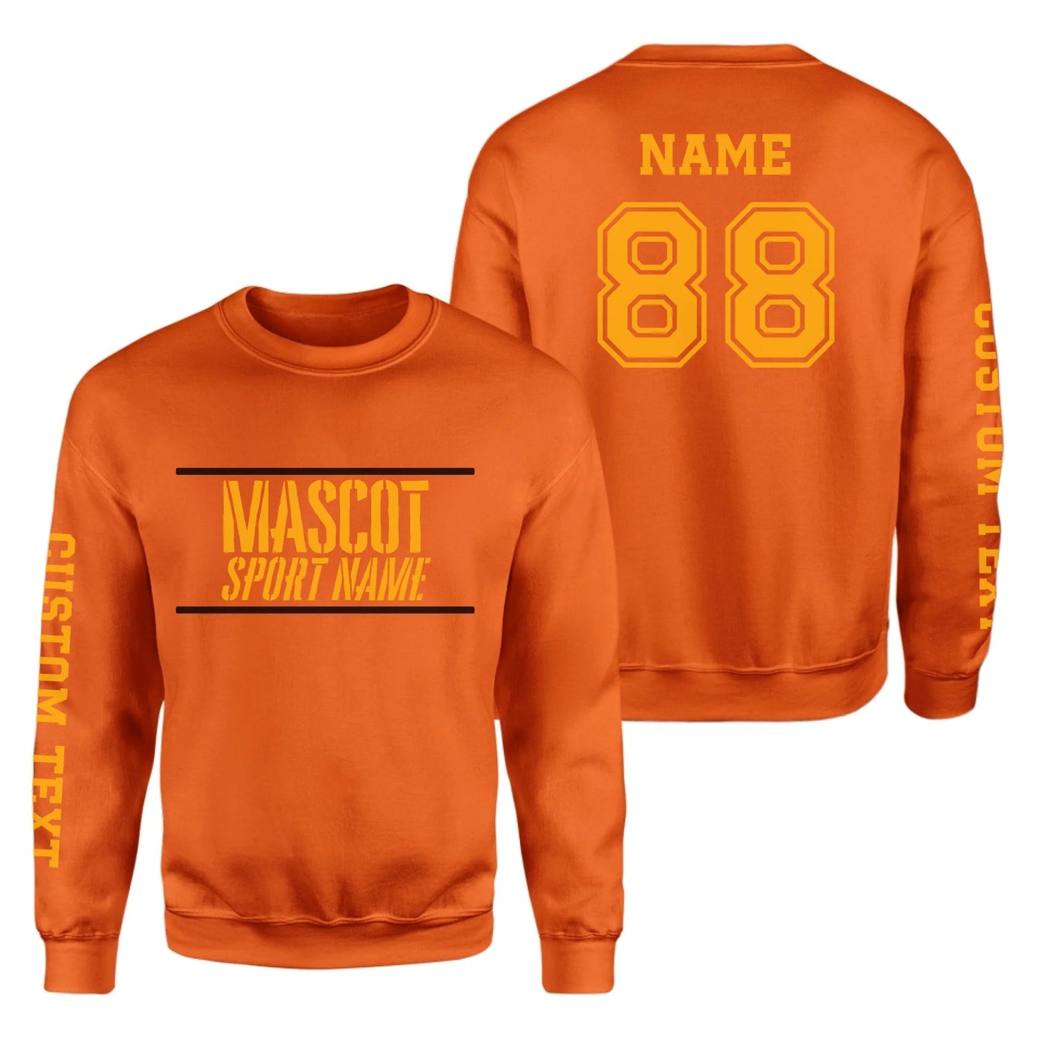 Custom School Spirit on a Sweatshirt With Mascot and Sport With Stencil Design on a Sweatshirt