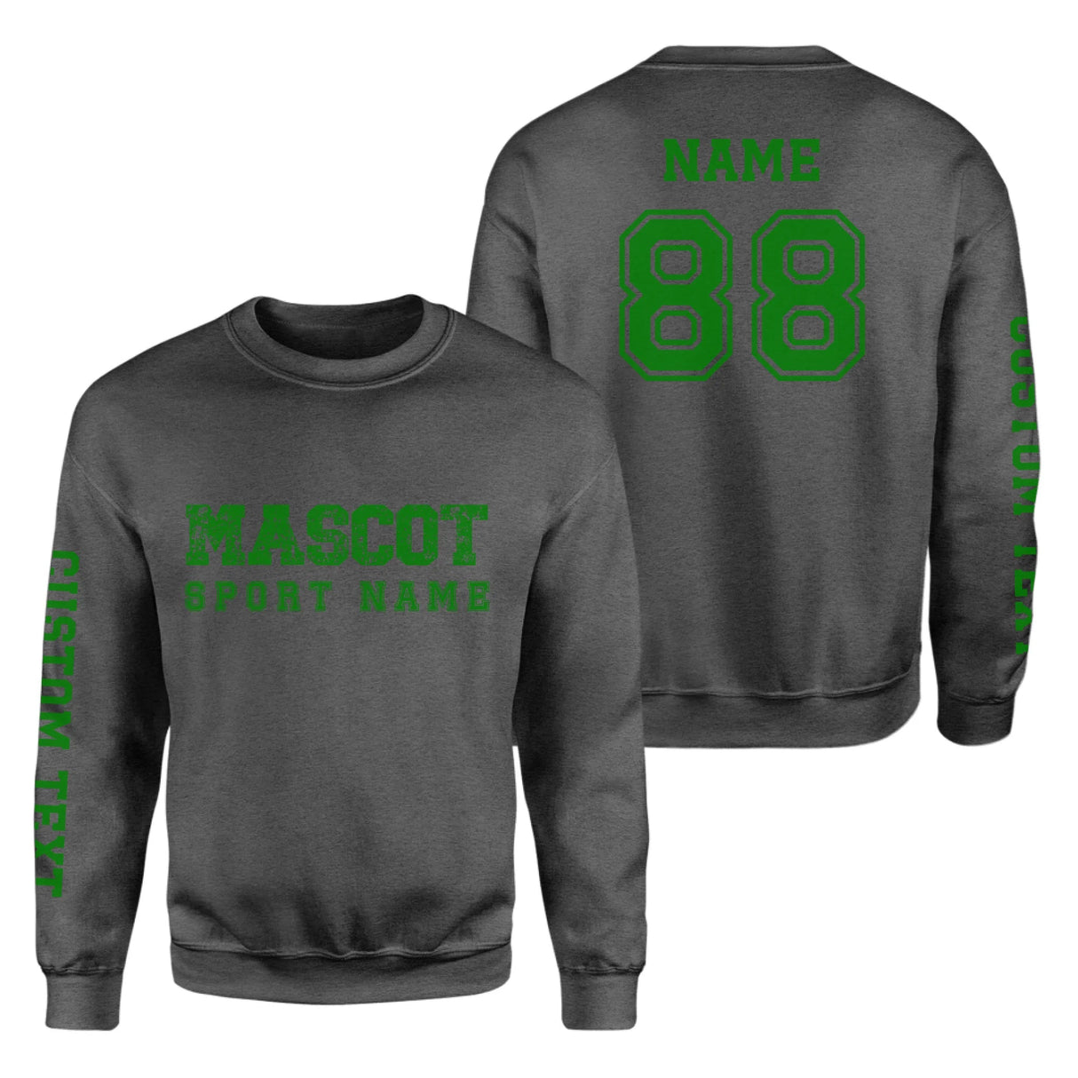 Custom School Spirit on a Sweatshirt With Mascot and Sport with Grunge and Classic Design on a Sweatshirt