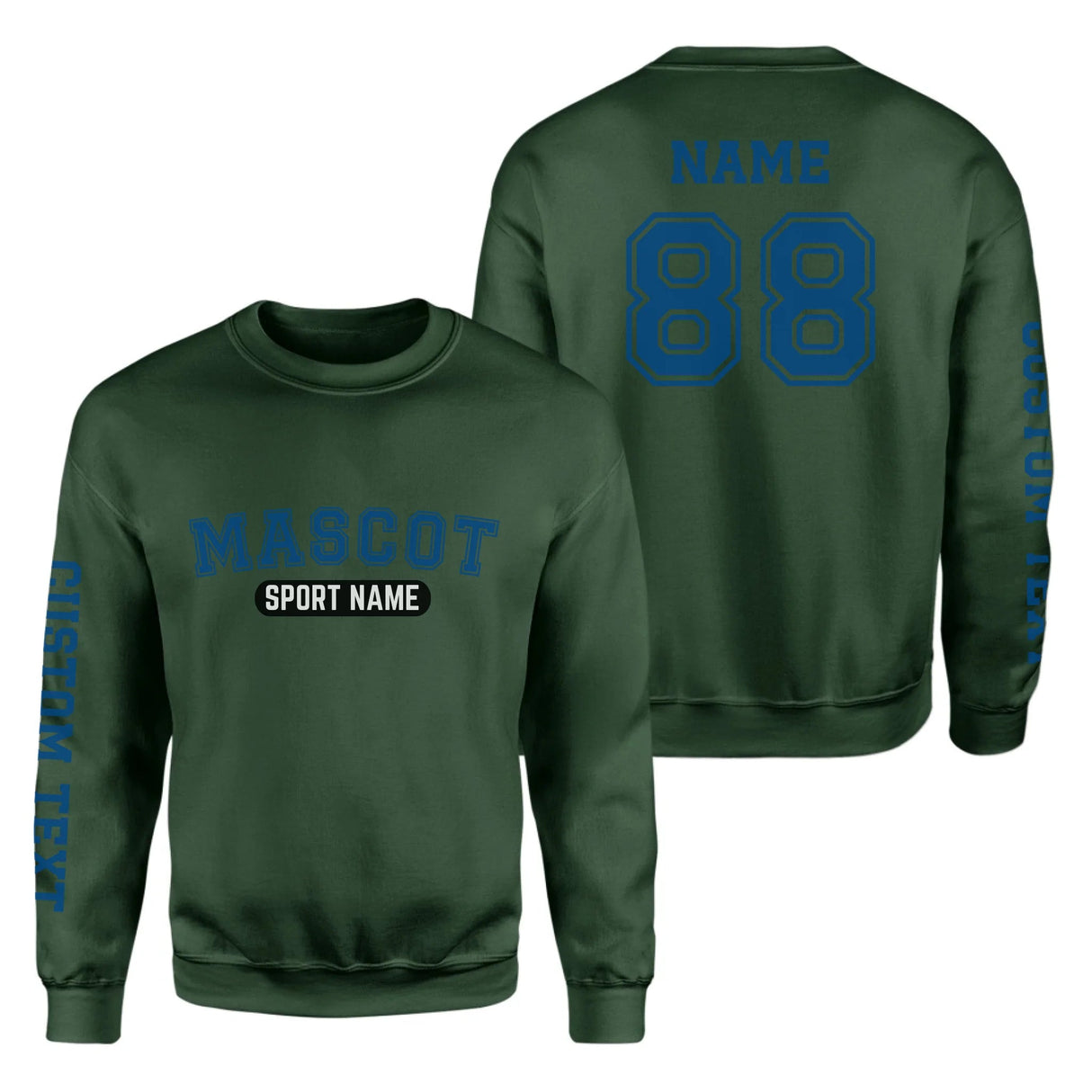 Custom School Spirit on a Sweatshirt With Mascot and Sport With Classic Design on a Sweatshirt