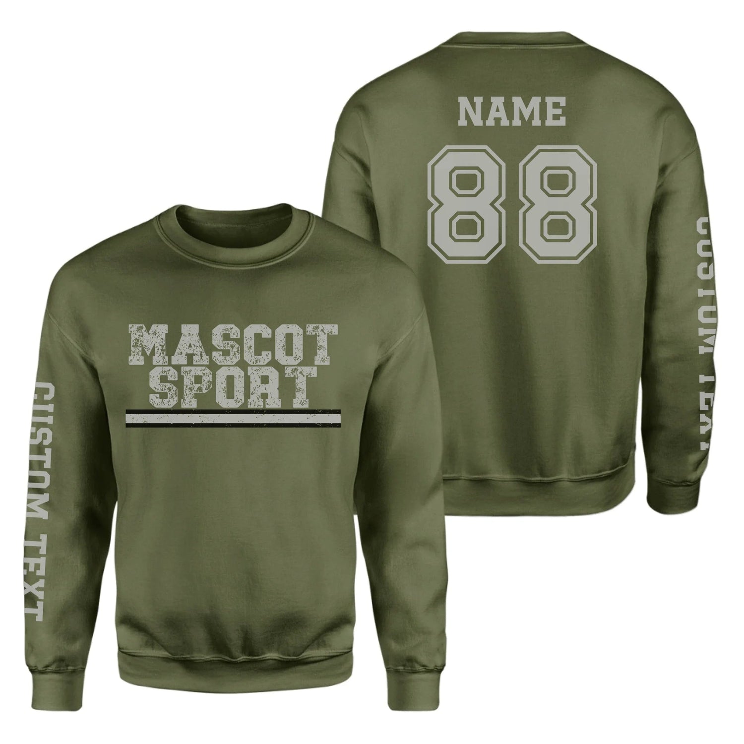 Custom School Spirit on a Sweatshirt With Mascot and Sport with Grunge Design on a Sweatshirt