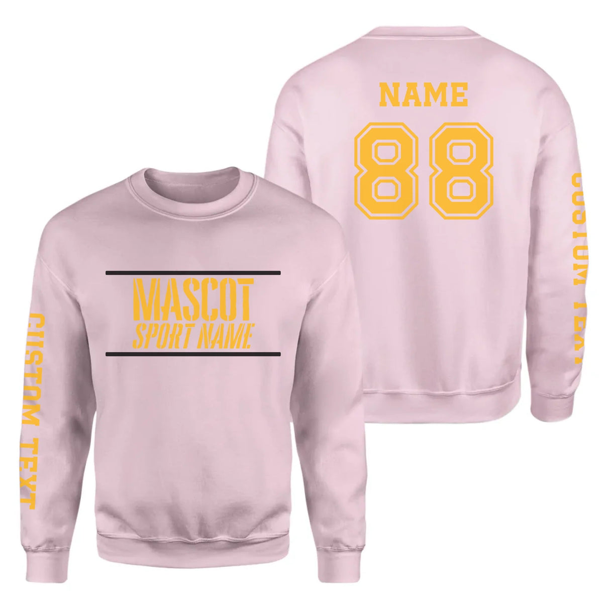 Custom School Spirit on a Sweatshirt With Mascot and Sport With Stencil Design on a Sweatshirt