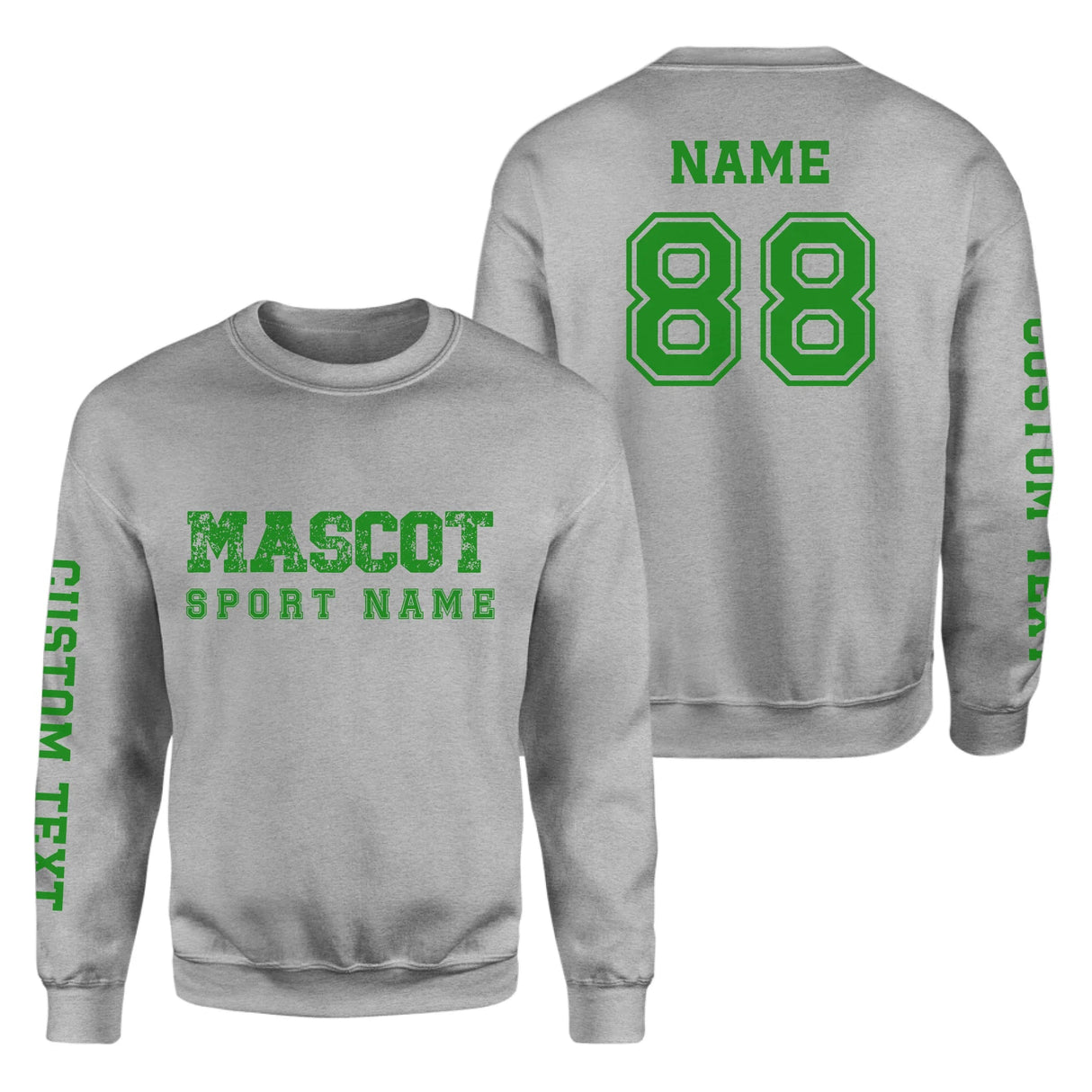 Custom School Spirit on a Sweatshirt With Mascot and Sport with Grunge and Classic Design on a Sweatshirt