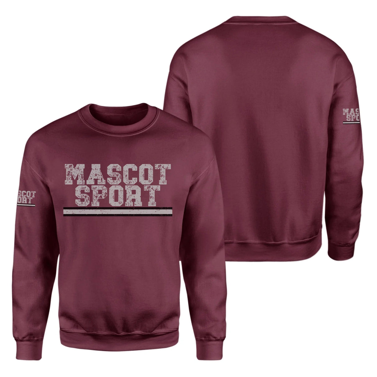 Custom School Spirit on a Sweatshirt With Mascot and Sport with Grunge Design on a Sweatshirt