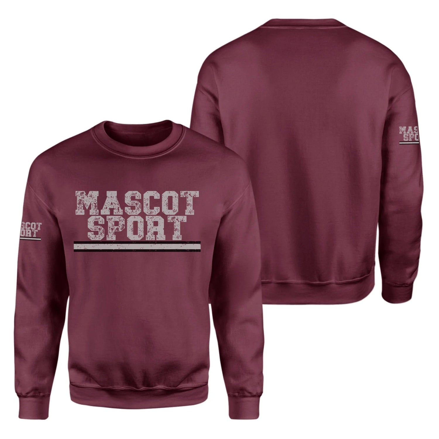 Custom School Spirit on a Sweatshirt With Mascot and Sport with Grunge Design on a Sweatshirt