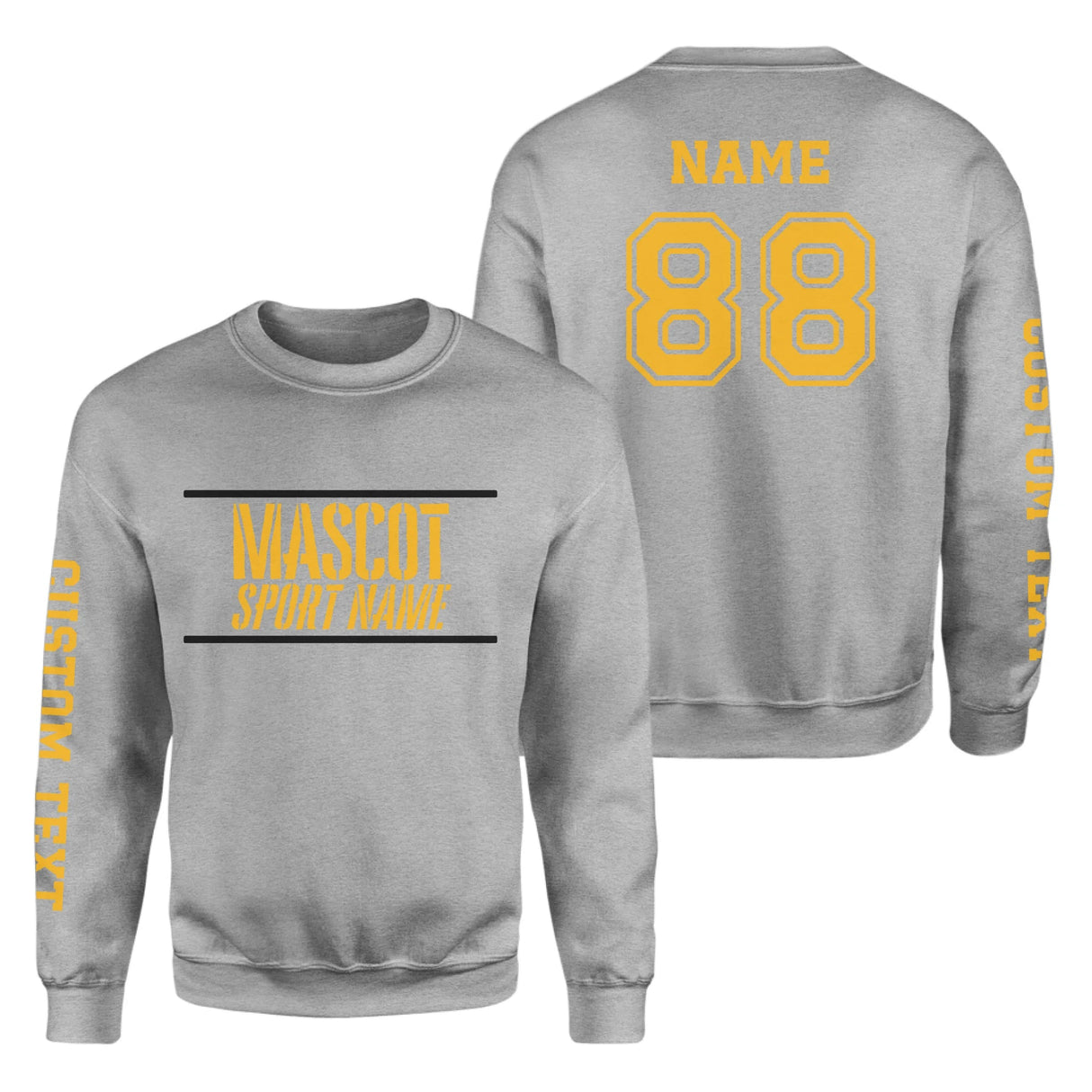 Custom School Spirit on a Sweatshirt With Mascot and Sport With Stencil Design on a Sweatshirt