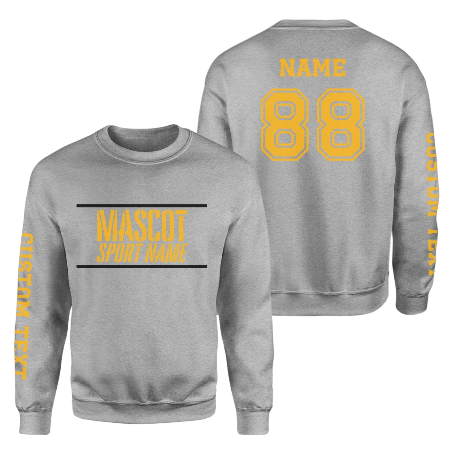 Custom School Spirit on a Sweatshirt With Mascot and Sport With Stencil Design on a Sweatshirt