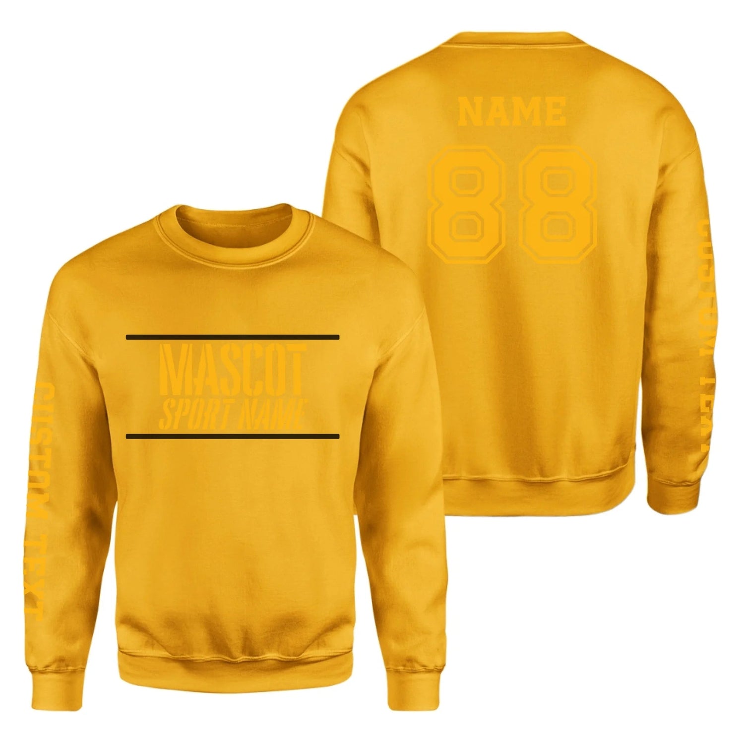 Custom School Spirit on a Sweatshirt With Mascot and Sport With Stencil Design on a Sweatshirt