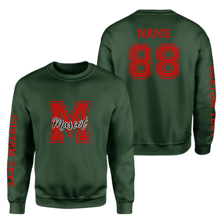 Custom School Mascot on a Sweatshirt With Large Initial and Mascot Name on a Sweatshirt