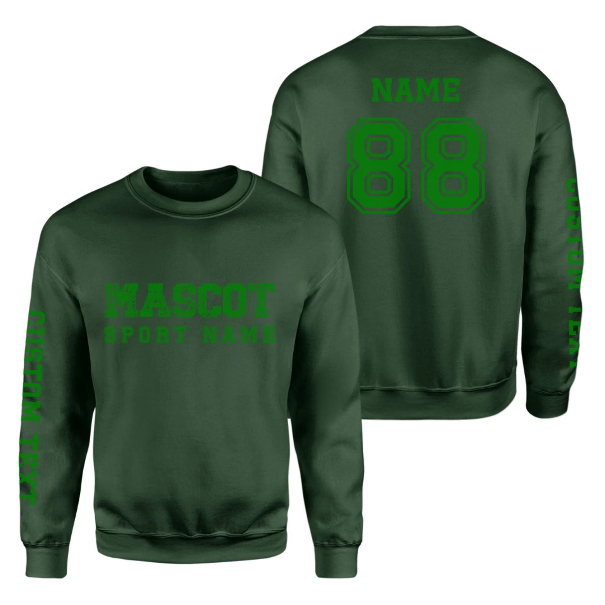Custom School Spirit on a Sweatshirt With Mascot and Sport with Grunge and Classic Design on a Sweatshirt