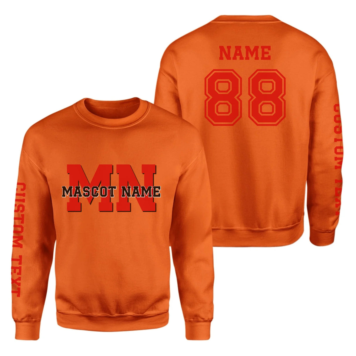 Custom School Mascot on a Sweatshirt With Initials and Mascot Name on a Sweatshirt