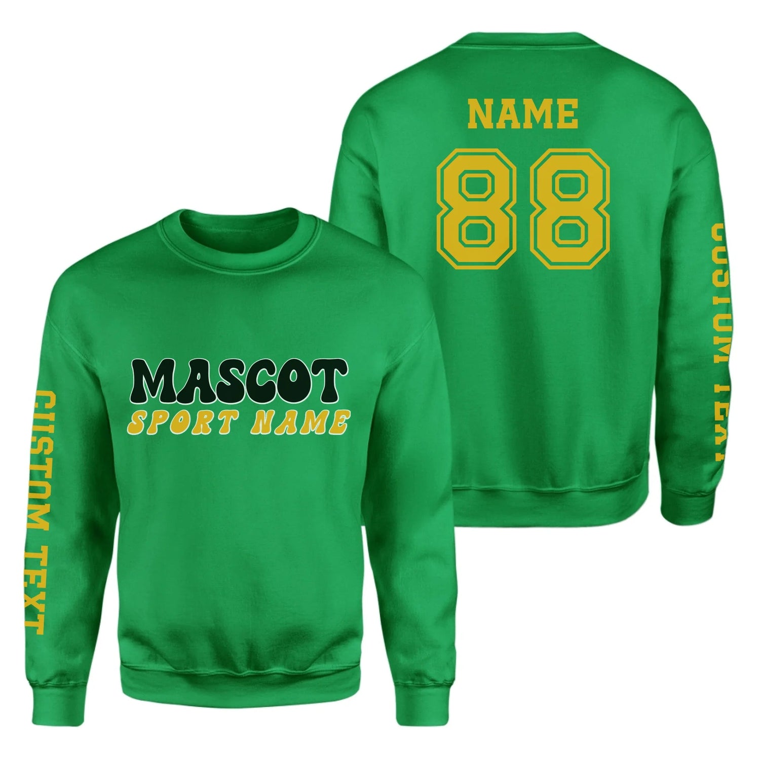 Custom School Spirit on a Sweatshirt With Mascot and Sport With Retro Design on a Sweatshirt