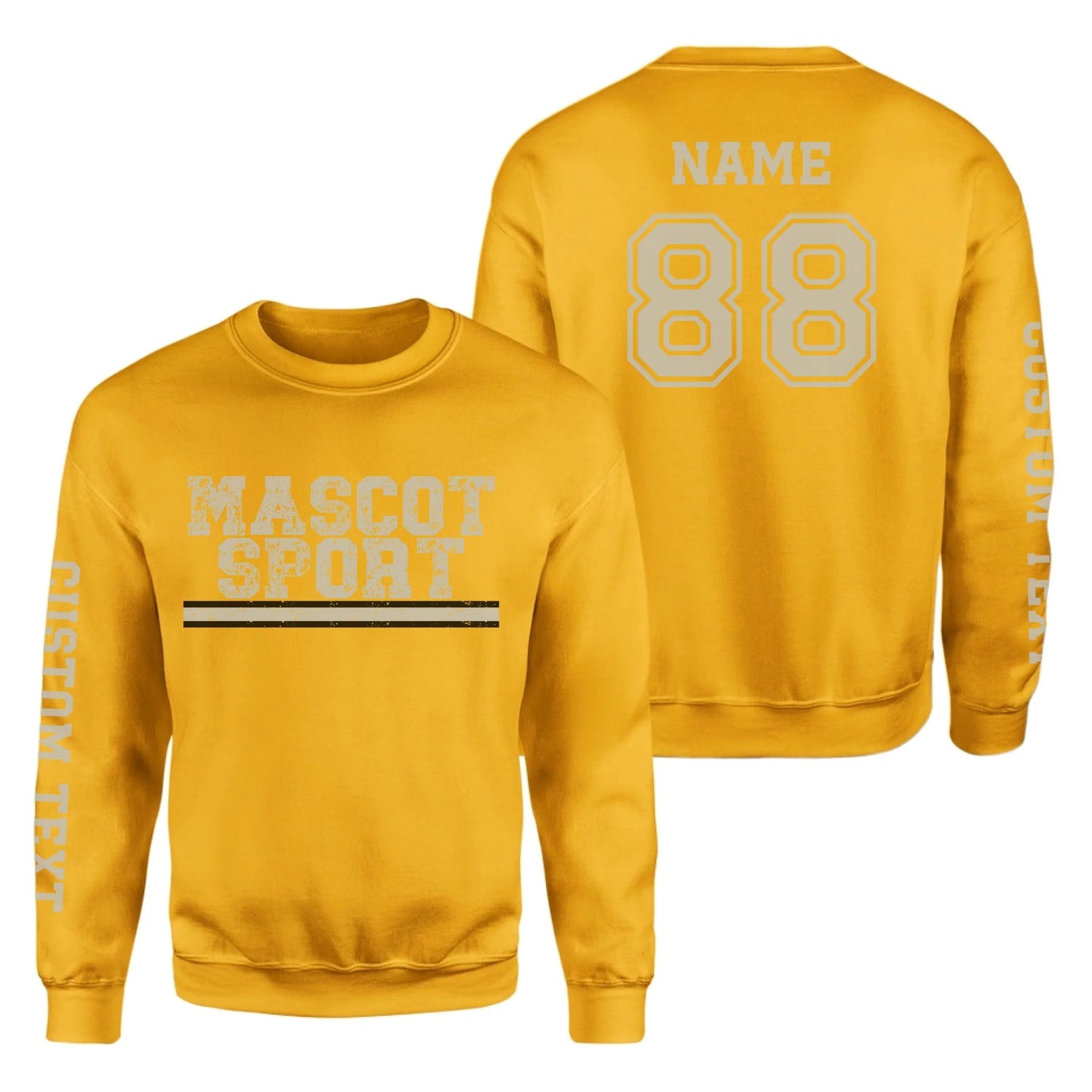 Custom School Spirit on a Sweatshirt With Mascot and Sport with Grunge Design on a Sweatshirt