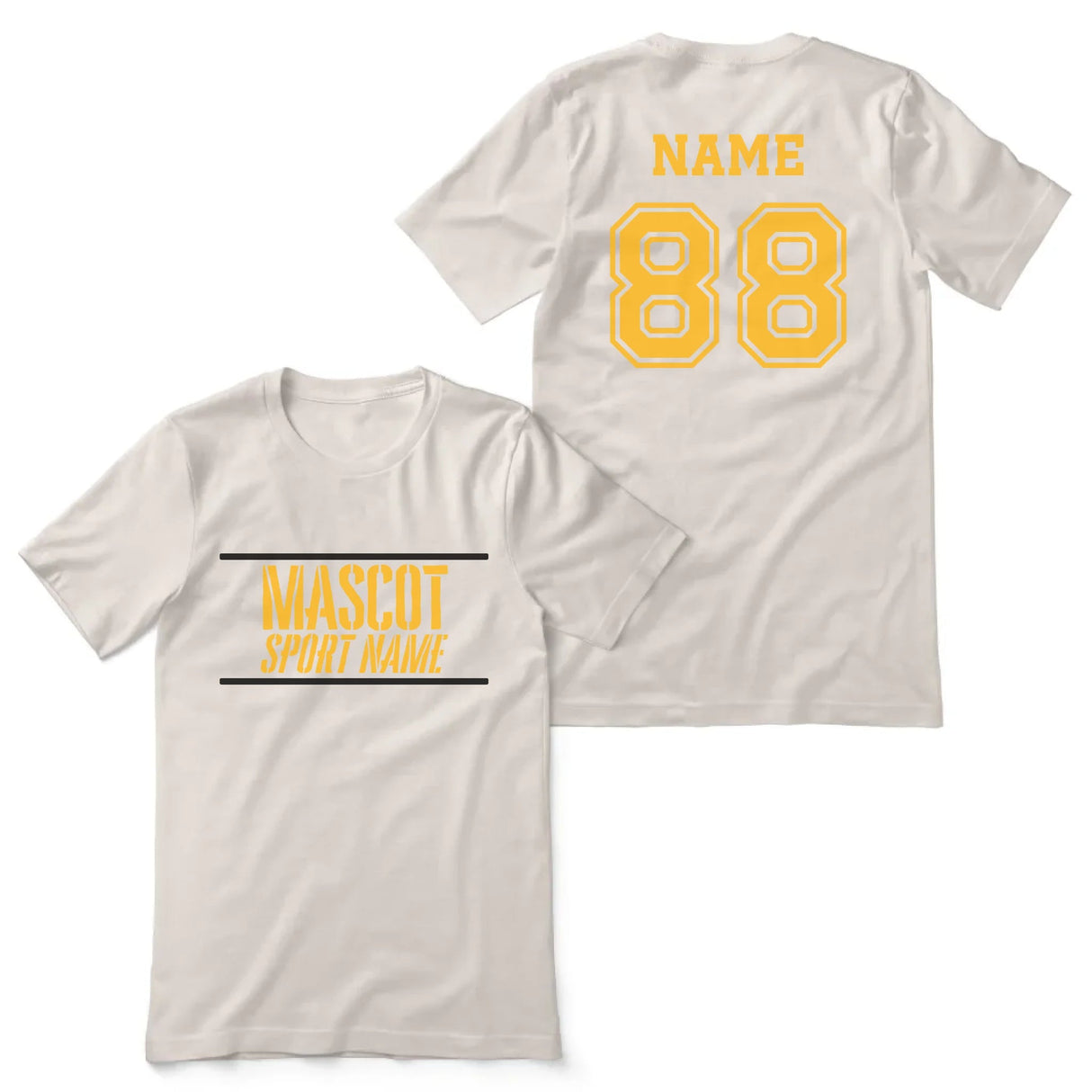 Custom School Spirit Shirt With Mascot and Sport With Stencil Design on a Unisex T-Shirt