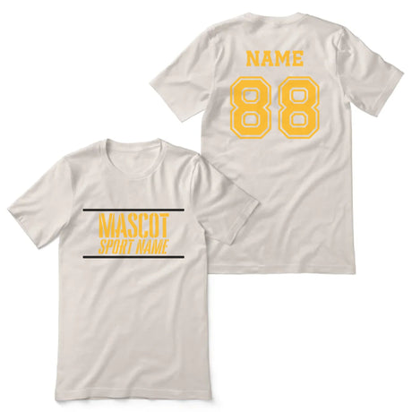 Custom School Spirit Shirt With Mascot and Sport With Stencil Design on a Unisex T-Shirt