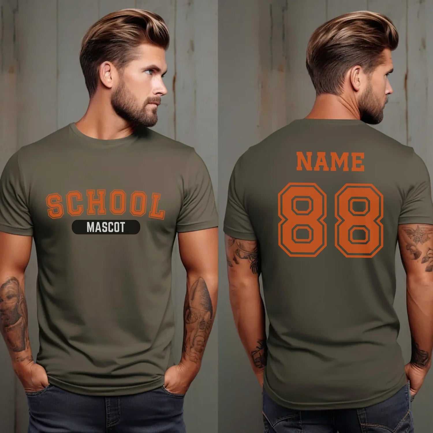 Custom School Spirit Shirt With School and Mascot With Classic Design on a Unisex T-Shirt